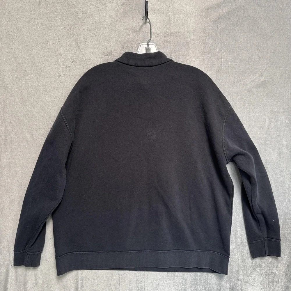 Nike Sweatshirt Mens Medium Black 1/4 Zip Fleece Pullover Swoosh Logo DC5424-010